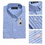 ralph lauren hommes createur chemises manche longue 2019U polo promos coton rayures caine cyan